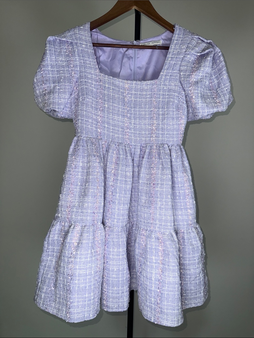 English Factory Lilac Tweed Mini Dress